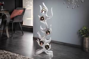 Weinregal FLAME Silber - Metall - 32 x 93 x 13 cm