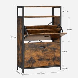 Schuhschrank Braun - Holzwerkstoff - 30 x 95 x 60 cm