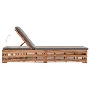 Chaise longue Noir - Bois massif - Bois/Imitation - 200 x 35 x 60 cm