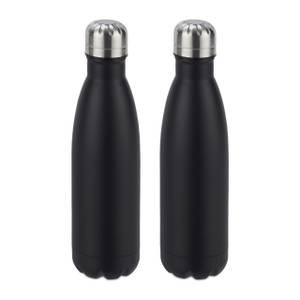 Gourde inox bouteille eau noir lot de 2 Noir - Argenté