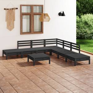 Mobilier de jardin (lot de 8) 3010505 Noir