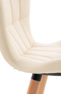 chaise salle à manger Elda Lot de 2 Crème - Cuir synthétique