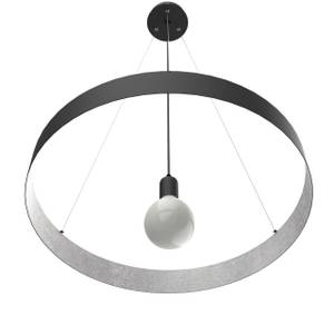 Pendelleuchte Halo Schwarz - Silber - Durchmesser: 60 cm