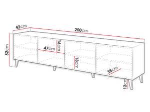 TV-Lowboard Abeto 200 Graphit