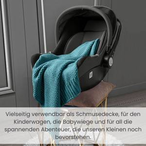 Baby-Strickdecke Babydecke premium Türkis