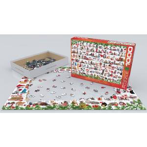 Puzzle  Feiertagskatzen 1000 Teile Papier - 26 x 6 x 36 cm