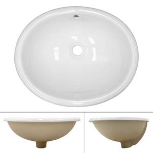 lavabo ovale 49x195x405 cm blanc Blanc - Céramique - 41 x 20 x 49 cm