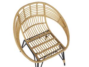 Bistro Set PELLARO 3-tlg Beige - Schwarz - Blau - Polyrattan - 65 x 80 x 52 cm