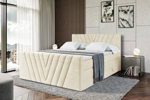 Boxspringbett ERNINA-Z KING Ecru - Breite: 120 cm