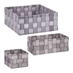 Lot de 4 paniers de rangement tressés Gris - Métal - Matière plastique - 23 x 11 x 23 cm