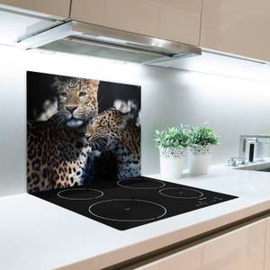 Schneidebrett Zwei Leoparden Braun - Glas - 52 x 1 x 60 cm