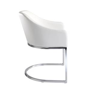 Chaise en simili cuir  et acier chromé Blanc - Cuir synthétique - Textile - 64 x 83 x 62 cm