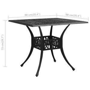 Table de jardin Noir - Métal - 90 x 73 x 90 cm