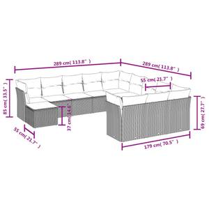 Gartensitzgruppe K4031(12-tlg) Braun - Massivholz - 69 x 62 x 62 cm