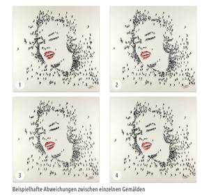 Acrylbild handgemalt Marilyn Monroe Schwarz - Weiß - Massivholz - Textil - 80 x 80 x 4 cm