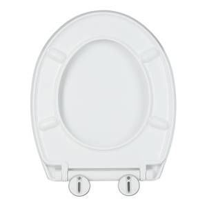 Ovaler Toilettendeckel Absenkautomatik Weiß - Metall - Kunststoff - 38 x 5 x 44 cm