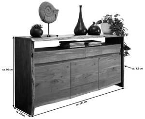 Sideboard NILS Beige - Massivholz - Holzart/Dekor - 191 x 96 x 45 cm