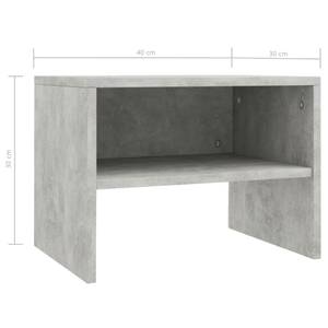 Table de chevet 297721-2 Gris - Bois manufacturé - 40 x 30 x 30 cm