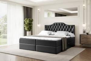 Boxspringbett VILA-1 Hochglanz Schwarz - Breite: 140 cm - H4