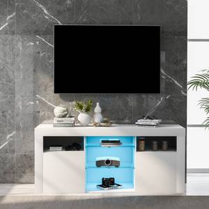 LED TV-Lowboard Neptunus Ⅲ Weiß - Holzwerkstoff - Glas - Metall - 120 x 50 x 35 cm