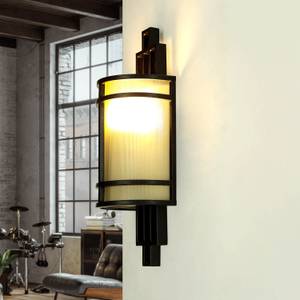 Wandlampe SHOJI Beige - Braun - Grau - Weiß - Glas - Metall - 14 x 38 x 10 cm