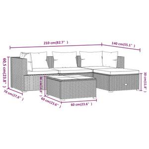 Garten-Lounge-Set (5-teilig) 3013632-6 Braun - Rot - Rotbraun - Anzahl Teile im Set: 5