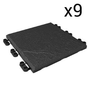 Pack X9 Terrassenplatten effet ardoise Grau - Kunststoff - 30 x 1 x 30 cm