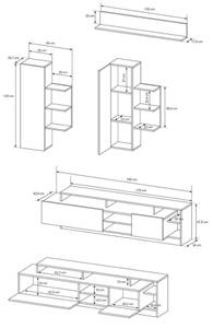 Wohnwand ALVA 4-teilig Braun - Holzwerkstoff - 190 x 168 x 43 cm