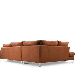 Ecksofa BRENTIS Braun - Ecke davorstehend rechts - Ottomane davorstehend rechts