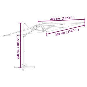 Ampelschirm mit Doppeldach 3044868 Cremeweiß