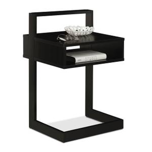 Table d’appoint noire avec compartiment Noir - Bois manufacturé - 40 x 61 x 34 cm