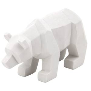Ours déco en résine blanche origami Matière plastique - 20 x 12 x 8 cm