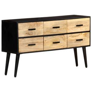 Sideboard BIRKENA Mango Braun/Schwarz Braun - Massivholz - 110 x 64 x 33 cm