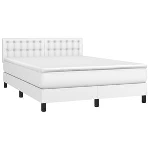 Lit à sommier tapissier 3017267-6 Blanc - Largeur : 144 cm