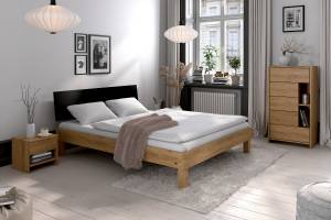 Bett NOAH mit Kopfteil aus MDF Wildeiche - 90 x 200 cm