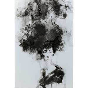 Tableau déco fumée cheveux Noir - Verre - 100 x 150 x 1 cm