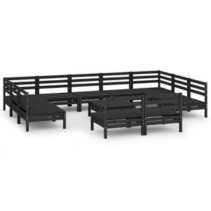 Garten-Lounge-Set Schwarz - Massivholz - Holzart/Dekor - 64 x 29 x 64 cm