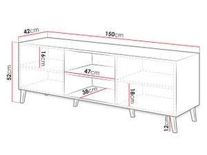 TV-Lowboard Abeto 150 Graphit