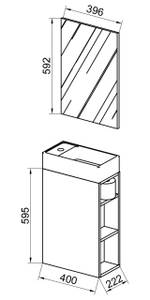 Waschtisch Lumia  3er Set Eiche Dunkel - Eiche Sonoma Dekor