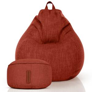 Indoor Sitzsack XXL "Home Linen“ +Hocker Rot