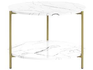 Table basse REVA Doré - Blanc - Bois manufacturé - 60 x 45 x 60 cm