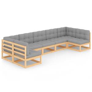 Garten-Lounge-Set (7-teilig) 3009749-2 Grau - Holz