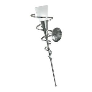 Lampada da parete Fackel Spirale Metallo/Vetro - Color argento/Bianco - 1 luce