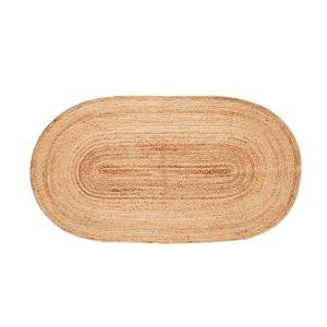 Teppich SageOval Beige - Naturfaser - 200 x 1 x 100 cm