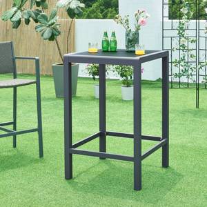 Outdoor-Bartisch Avise Grau - Glas - Metall - 70 x 108 x 70 cm