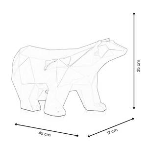 Harz-Skulptur Facettierter Eisbär Rot