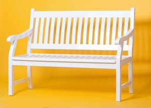 New Jersey 2-Sitzer Gartenbank weiß Weiß - Holzwerkstoff - 120 x 90 x 68 cm
