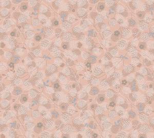 Vliestapete Blätter Floral Blau - Grau - Pink - Weiß - Kunststoff - Textil - 53 x 1005 x 1 cm