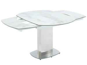 Ensemble table et chaise TALICIA Blanc - Pierre - 90 x 75 x 180 cm