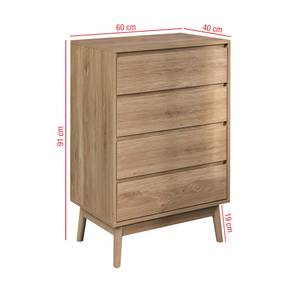 Kommode RE6716 Braun - Holzwerkstoff - 40 x 91 x 60 cm